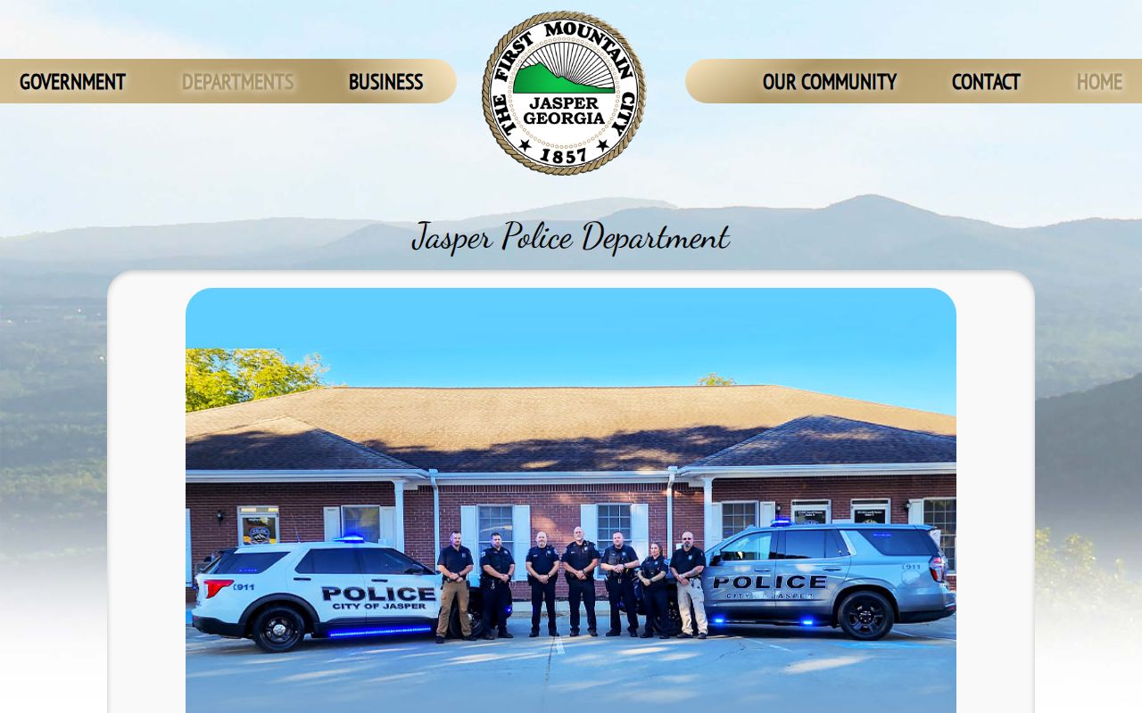 Jasper Police Department information and records page in Jasper, Georgia