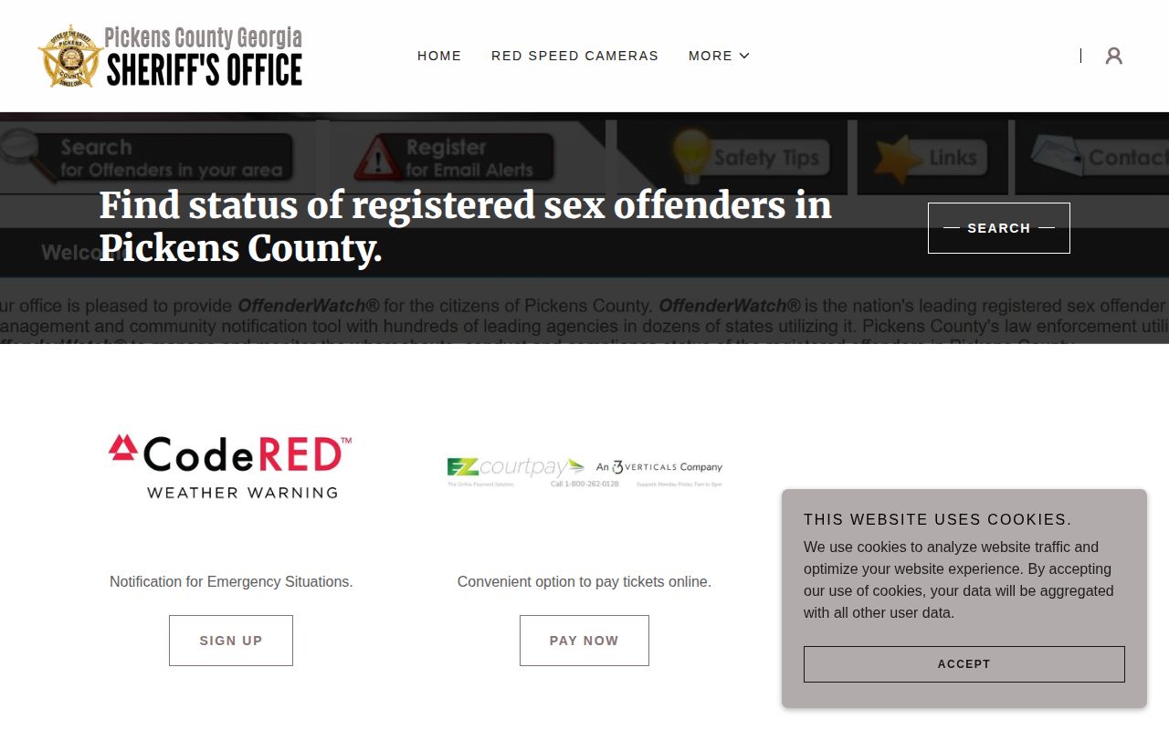 Pickens County Sheriff resources for warrant and custody records